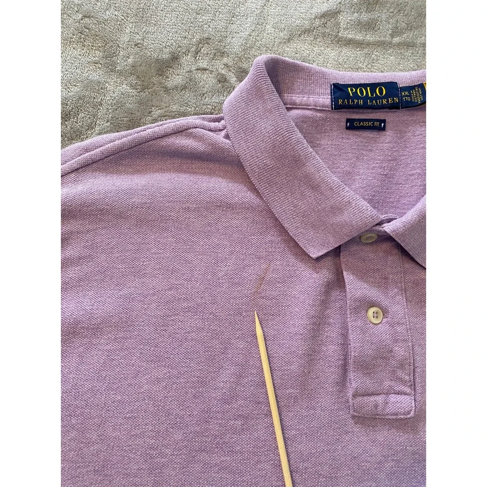 Polo Ralph Lauren Polo Shirt Men XXL Purple Classic Fit Pique Short Sleeve Pony‎